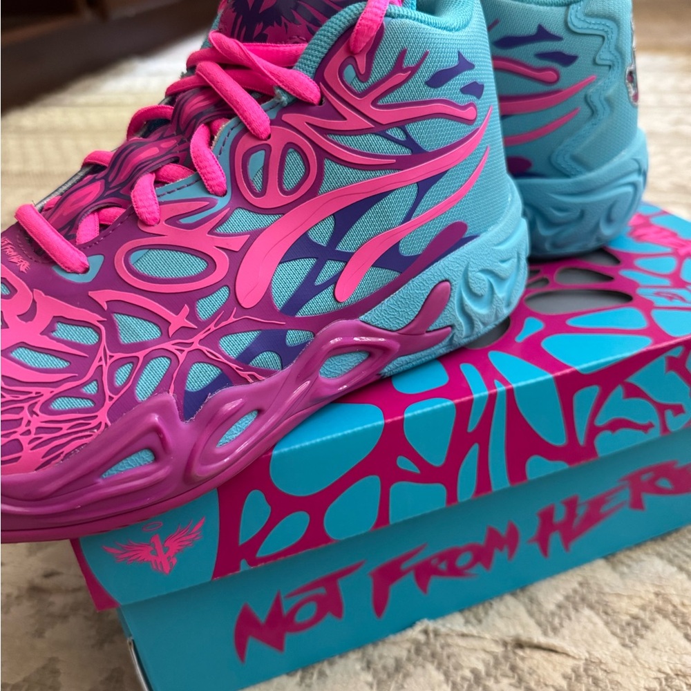 Puma Lamelo Ball MB.04 Sneakers in Blue and Pink size 5.5